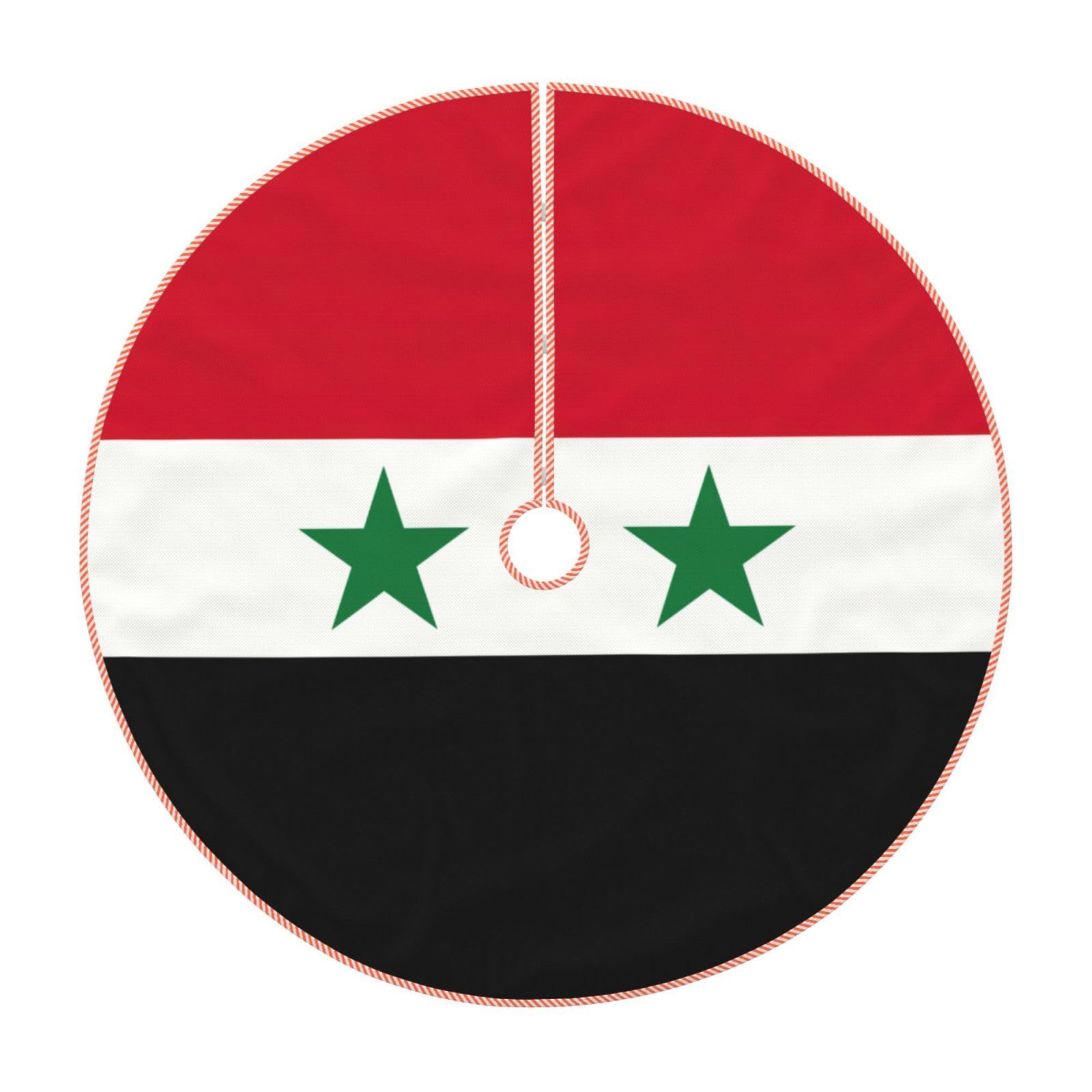 Jupe de sapin de Noël syrienne en tissu épais rustique pour cacher le pied du sapin