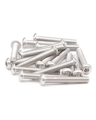 Miniatura 10 de Tornillos de cabeza de botón M8 x 2" (5 piezas) 18-8 Acero inoxidable 304 Allen Tornillo de máquina de rosca completa ISO7380  por IMSCREWS