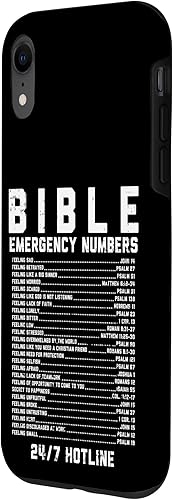 Miniatura 62 de Funda de regalo cristiana para iPhone 11 con números de emergencia bíblica, versículo de Dios Jesús, fe