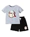 LBoys Bsball Shorts Set-Grey-4T