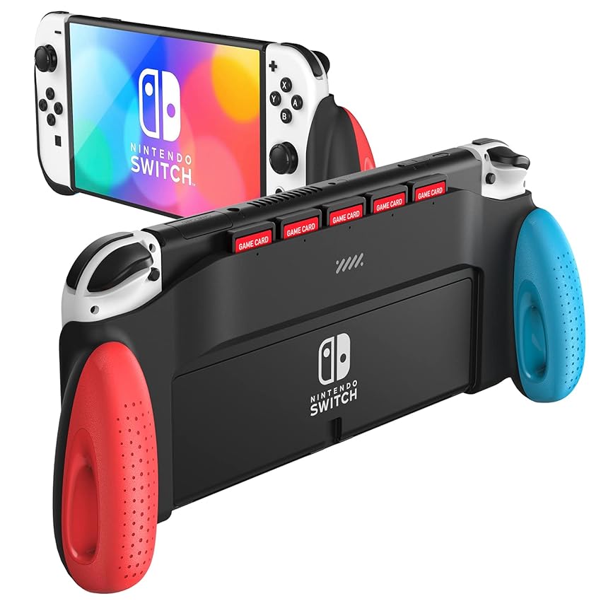 Immagine del prodotto Switch OLED Grip, JUSPRO Grip Case compatibile con Nintendo Switch OLED, accessori unici progettati impugnatura comoda ed ergonomica con 5 slot di gioco