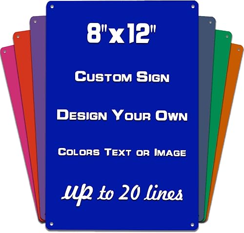 Letrero personalizado de 8 x 12 pulgadas, letreros personalizados de aluminio de metal para oficina al aire libre, negocios verticales