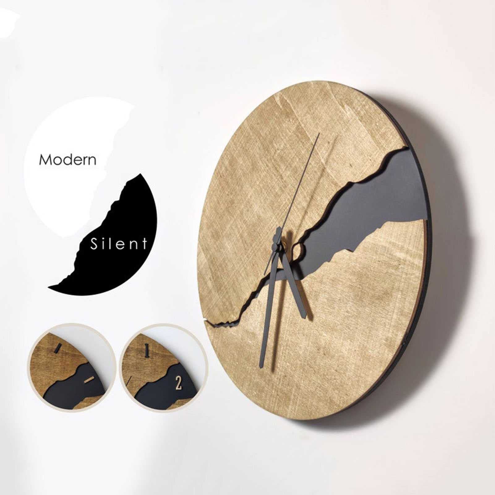 Wandklok 12 Inch Stille Niet Tikkende Houten Wandklokken Batterij In Werking Gestelde Houten Witte Moderne Eenvoudige