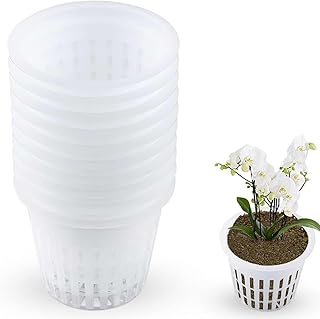 Netztöpfe Hydroponik, 10 Stück Kunststoff Hydrokultur-Pflanznetz Netzbecher Gartennetz-Töpfe Net Pot Eimer Korb für Hydroponik-Pflanzenzucht, Klon-Gartenarbeit (Weiß)