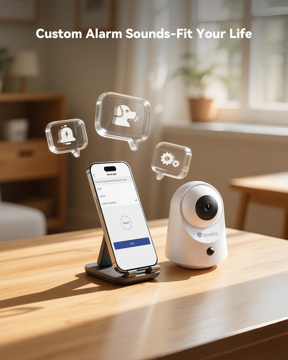 Ctronics Caméra sans Fil 2K Alimentée par Batterie Surveillance WiFi | Double Bande 2,4/5GHz, Vision Nuit 20m, PIR, Audio bidirectionnel, Stockage 128Go/cloud, Compatible PC/App