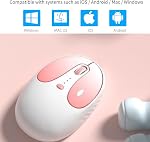 Cute Bluetooth Mouse with USB Receiver,Small Rechargeable Wireless Cartoon Rabbit Dual Mode(BT 5.1+2.4G) Computer Mouse Silent,Portable Optical Mice for Laptops Mac iPad PC Office Students Kids Girls