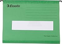 Vista 2 de Esselte Classic 90318 - Archivador de suspensión reforzado, A4, paquete de 25, pestañas incluidas, verde, 90318