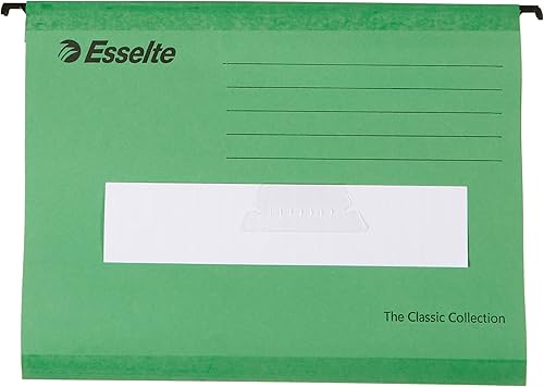Miniatura 2 de Esselte Classic 90318 - Archivador de suspensión reforzado, A4, paquete de 25, pestañas incluidas, verde, 90318