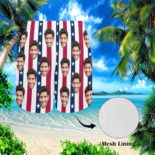 Custom Photo Swim Shorts with Face Men's Board Shorts Swim Trunks Custom Face Print Men's Swim Shorts4