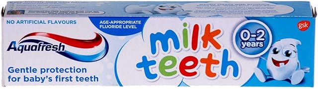 Aquafresh Milk Teeth Toothpaste 0-3 Years (50ml, Flouride Protection, 1000ppm)