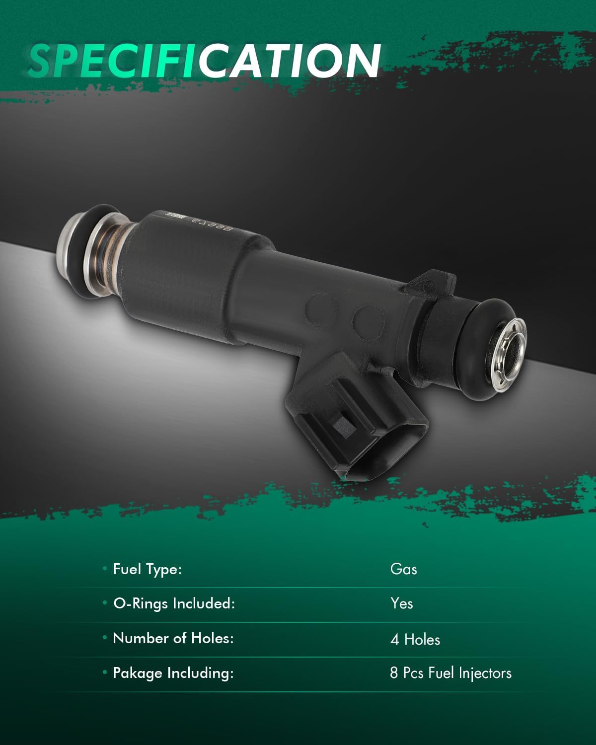 SCITOO 8Pcs 4 Holes Fuel Injectors fit for 2008-2012 for Chevy for Colorado, for 2008-2012 for GMC for Canyon, for 2008-2010 for Hummer for H3, for 2008 for Isuzu for Ascender FJ1063 12616382