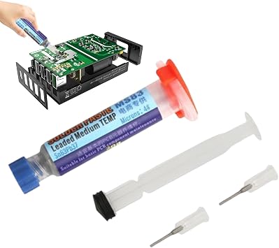 Generic Solder Paste and Needle, Lead Free Solder Paste Flux | Maintenance Lead Free Solder Paste Dispenser - 138/183/217  C Unwashed Silver Solder, High Thermal Conductivity Tin Paste for Jewelry |