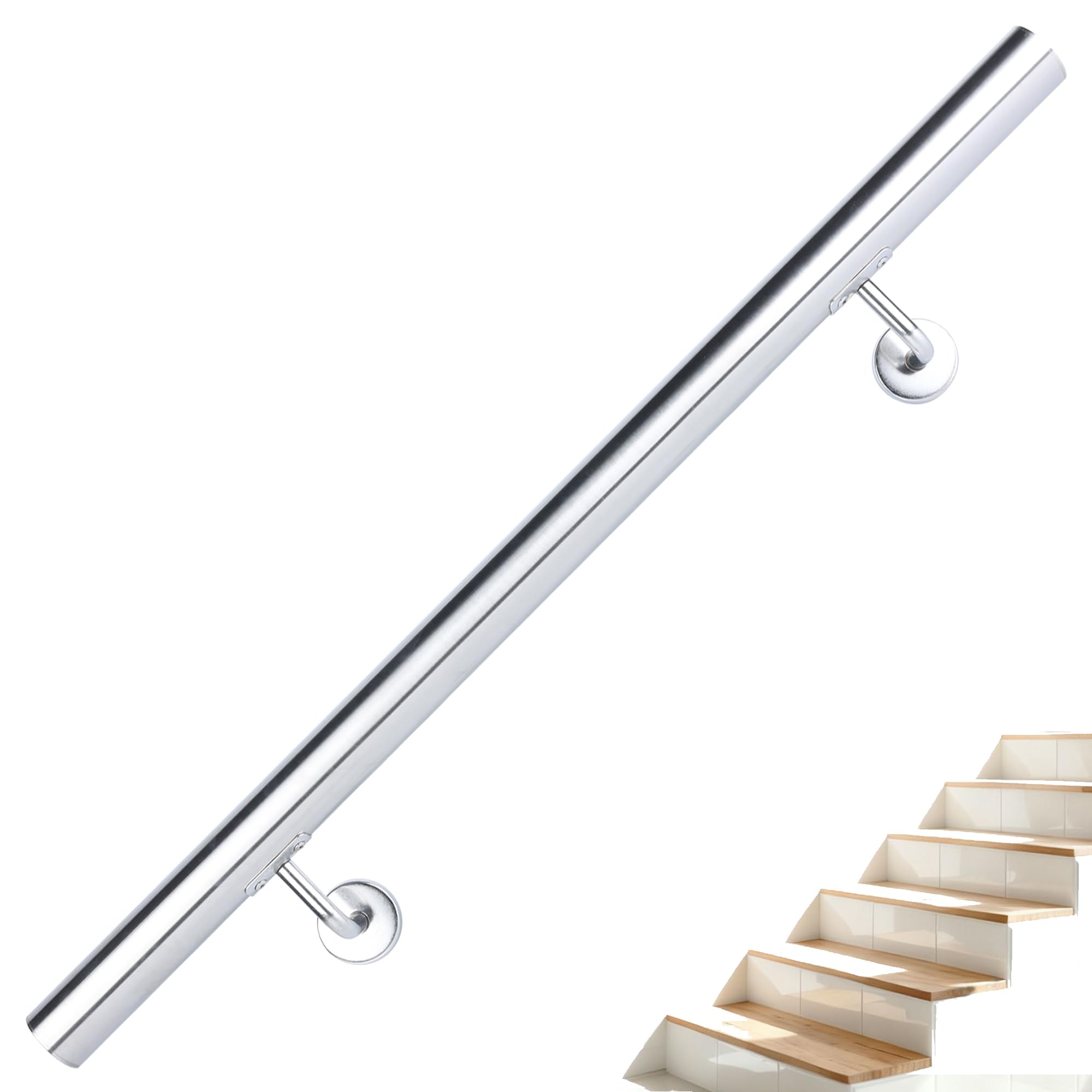 BelovedYard Edelstahl Handlauf 90cm | Treppengeländer Innen Außen Wandmontage V2A