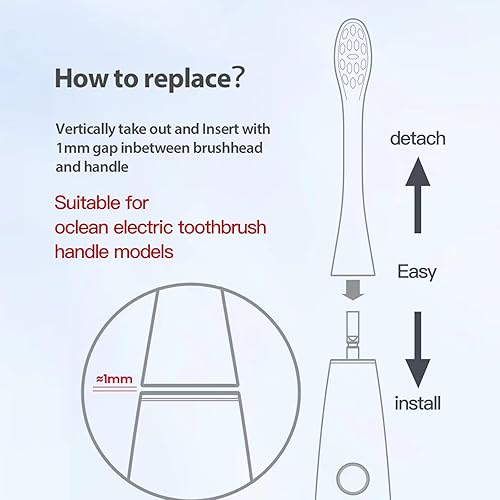 Miniatura 6 de GTHUNDER 8 cabezales de cepillo de dientes eléctricos adecuados para Oclean.con tapas higiénicas, envasadas al vacío. Se adapta a todos los modelos