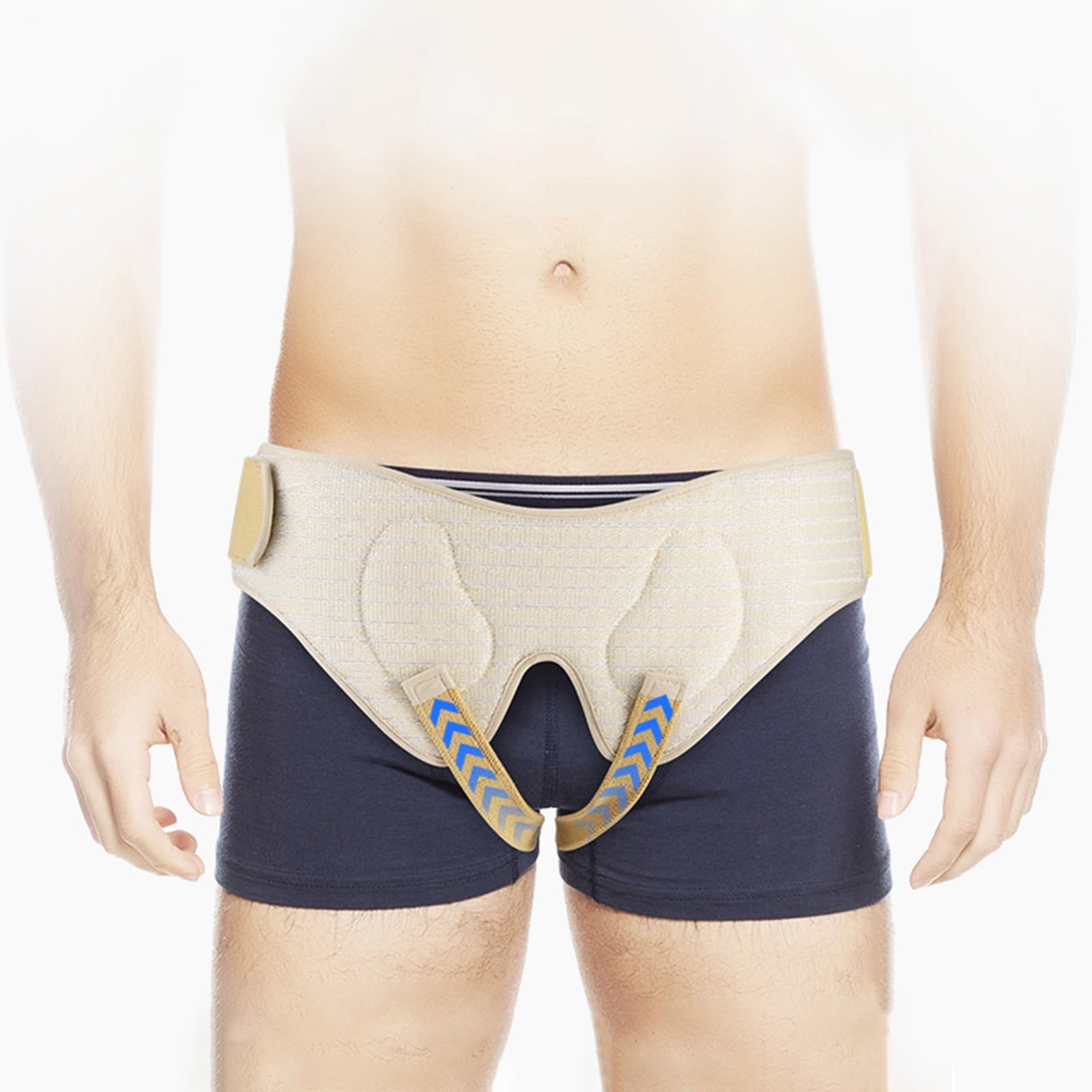Braguero Hernia Inguinal Inguinal con 4 Almohadillas ExtraíBles Correas Flexibles, Faja de Hernia Inguinal Ajustables para Adultos Que Alivia el Dolor(Large)