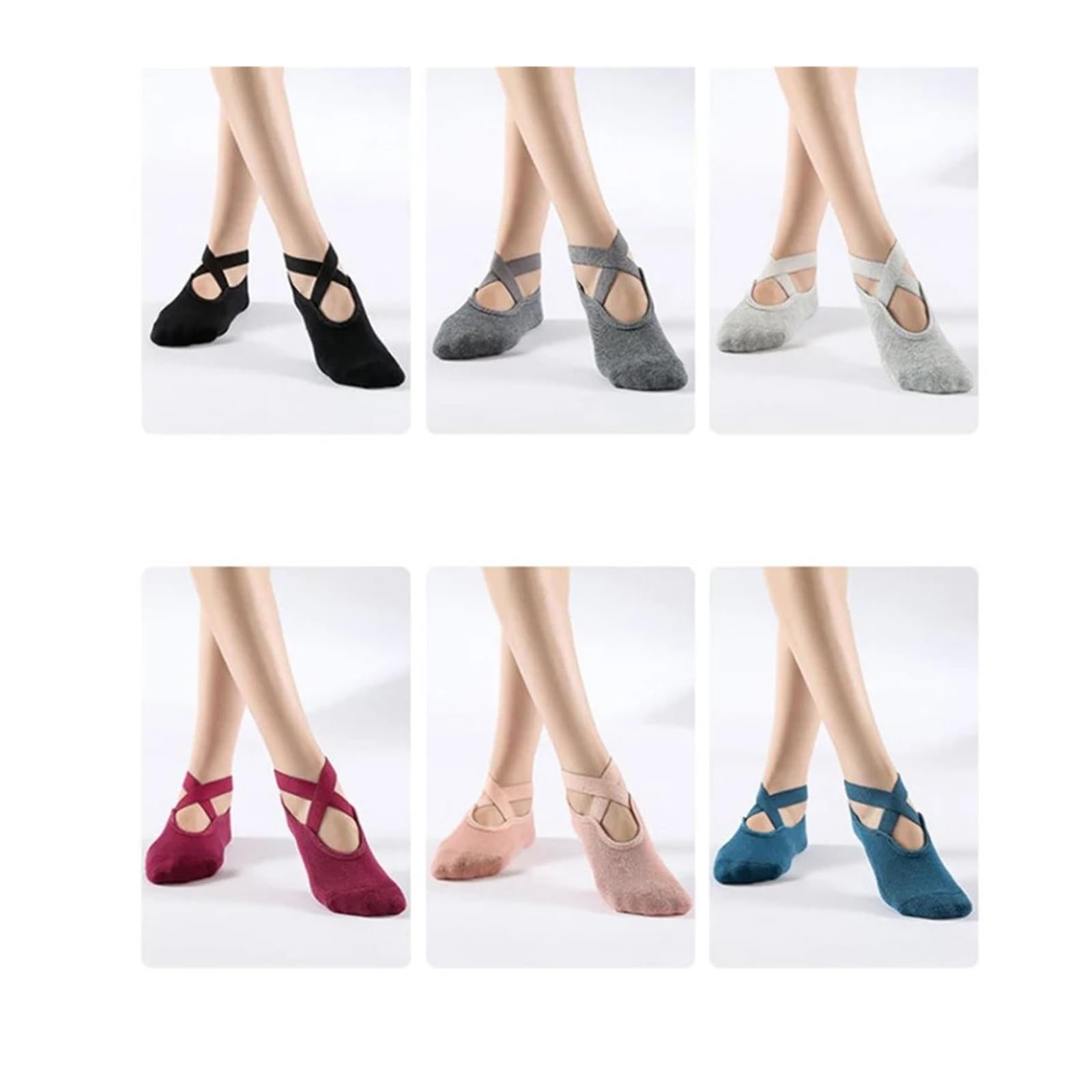 Calcetines de Yoga for Mujer Vendaje Antideslizante Transpirable Pilates Ballet Danza Medio Dedos de los pies Adecuado para Yoga, Danza, Deportes, Fitness(Skin Tone)