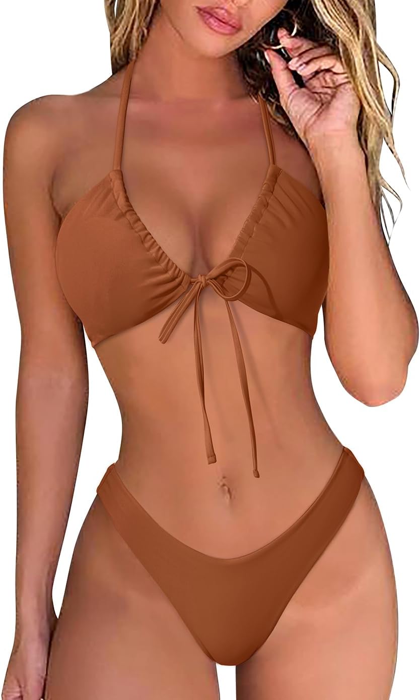 OMKAGI Women Sexy Thong Bikini Swimsuit Set Push Up String Brazilian Bathing Suits