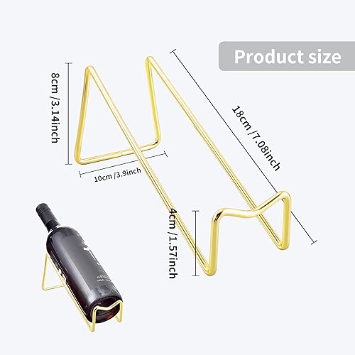 Miniatura 5 de 4 soportes individuales para botellas de vino, dorados, soportes individuales para botellas de vino, soporte para mesa, estante de botellas de vino