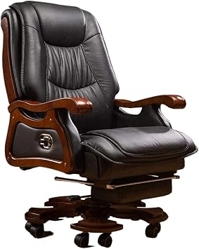 Boss Office Massage Chair Ergonomic Cowhide Chair 7-Point Massage and Retractible Footrest Black Office Chair