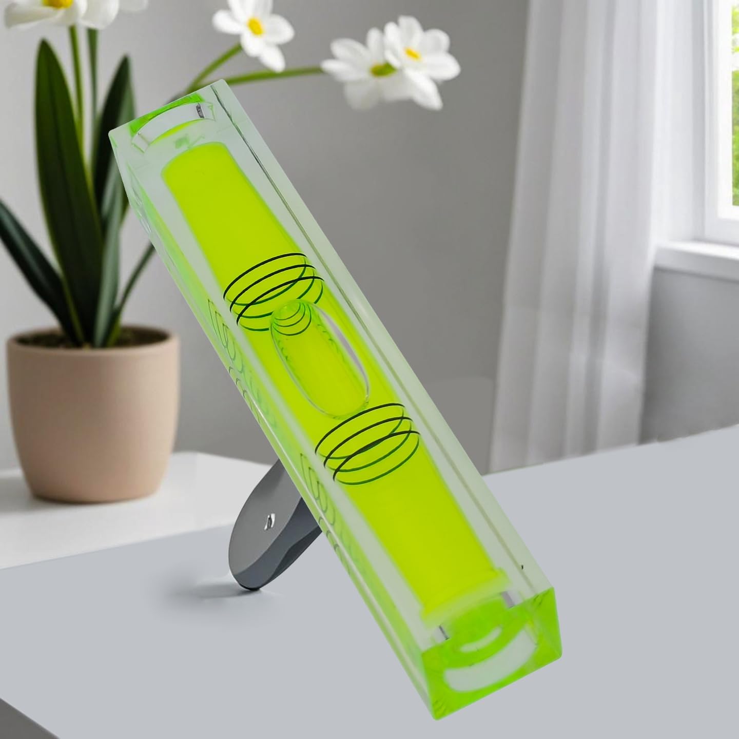 High precision mini bubble, double line small level bubble, three line flat ball level, household ruler can be turned 180 degrees (Non-magnetic, 80 * 15 * 15mm（4PCS))