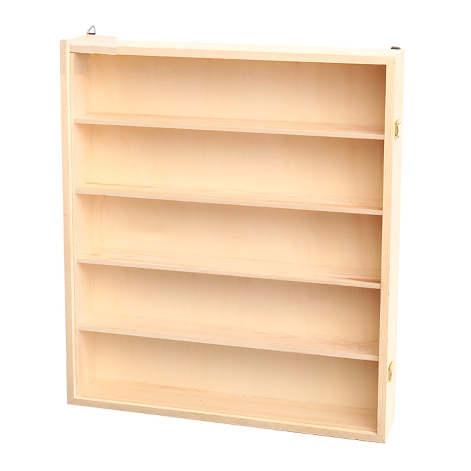 GOCHUSX Wall Mounted Cassette Box Display Cabinet, Wooden Glass Display Stand, Supermarket Counter Shelves, Collectible Display Box for Stores Home Supermarkets(B-Wood,50x8.5x55.6cm)