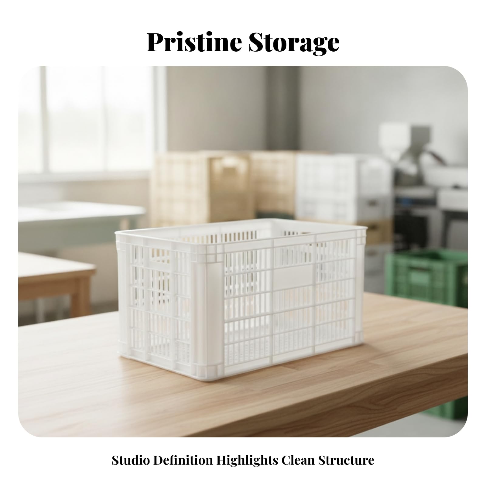 Allzweckkiste aus Plastik Perforierte Wände für Luftzirkulation, Aufbewahrungskiste, integrierte Griffe für einfachen Transport, Lager, Gastronomen, 480x345x270mm