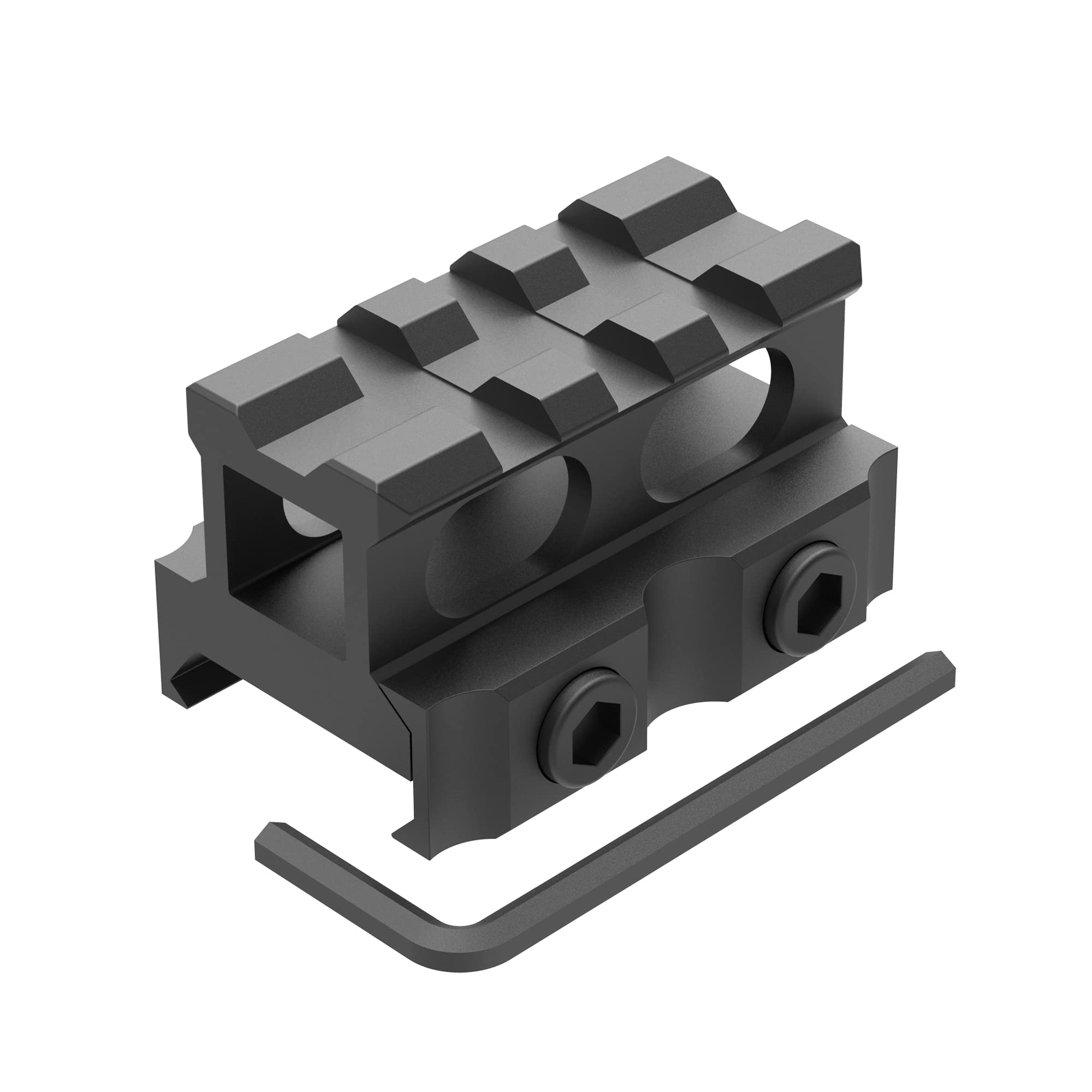 TPO 3 Slots Picatinny Rail Riser Mount (0.5"/0.83"/1" Height), See-Thru Picatinny Riser Mount for Red Dots, Scopes, Optics, Flashlight