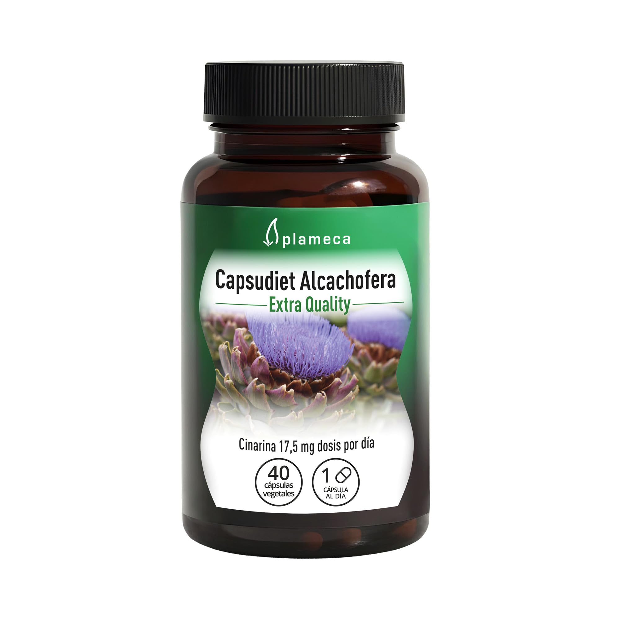 PLAMECA Capsudiet Alcachofera, Bienestar hepático, Máxima Concentración, 40 Cápsulas Vegetales