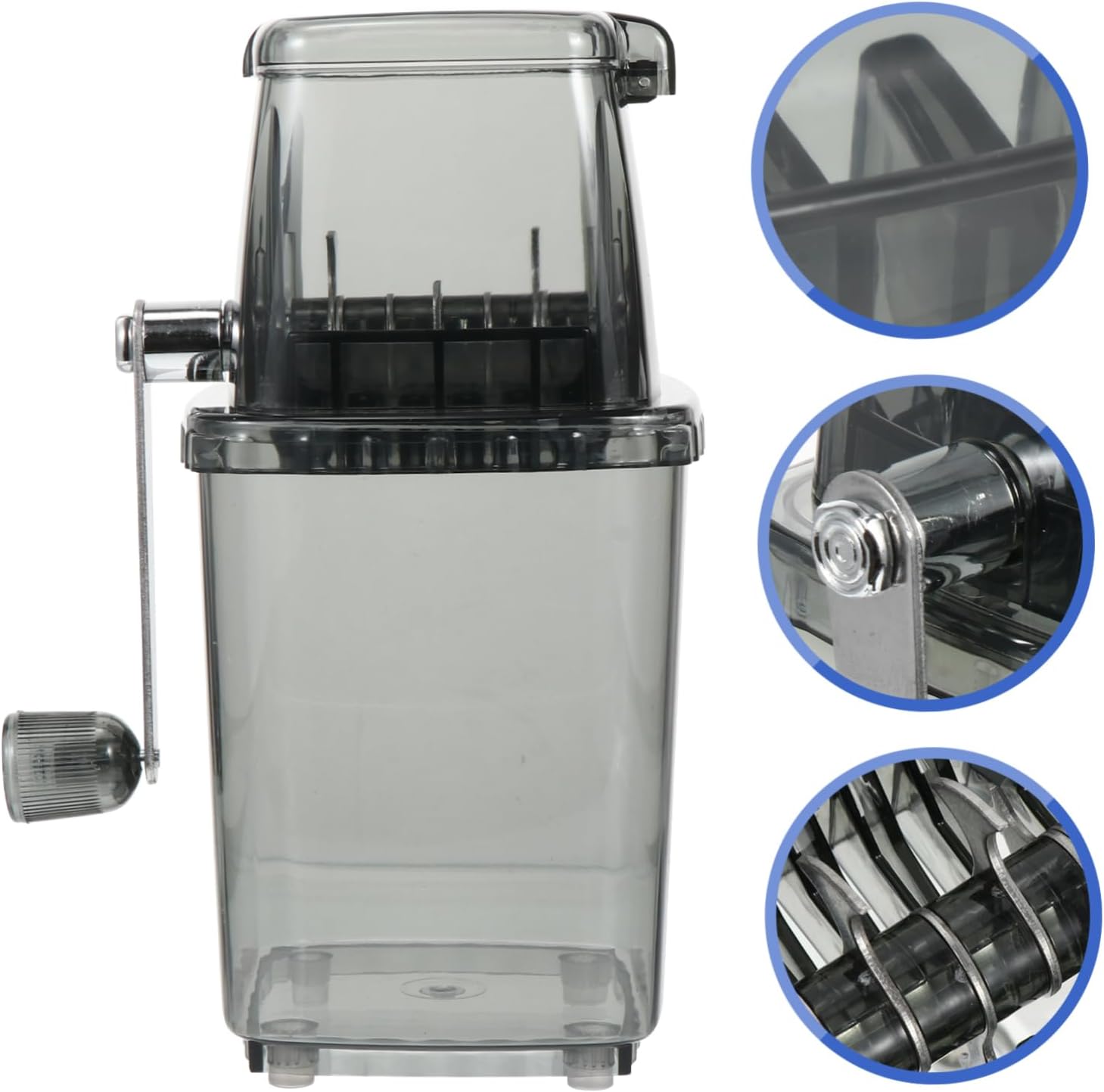 KICHOUSE Portable Hand Crank Ice Chopper Durable Ice Crusher for Home Use Easy Manual Operation for Cocktails Slushies Housewarming present Transparent Design for Easy