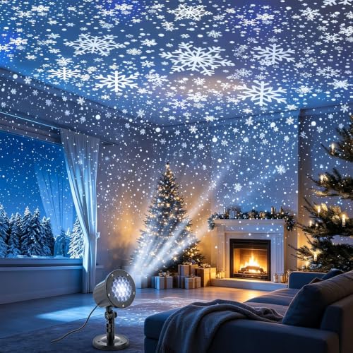 Christmas Projector Indoor Snowflake Living Room Bedroom Plug in Mood Light - image 2