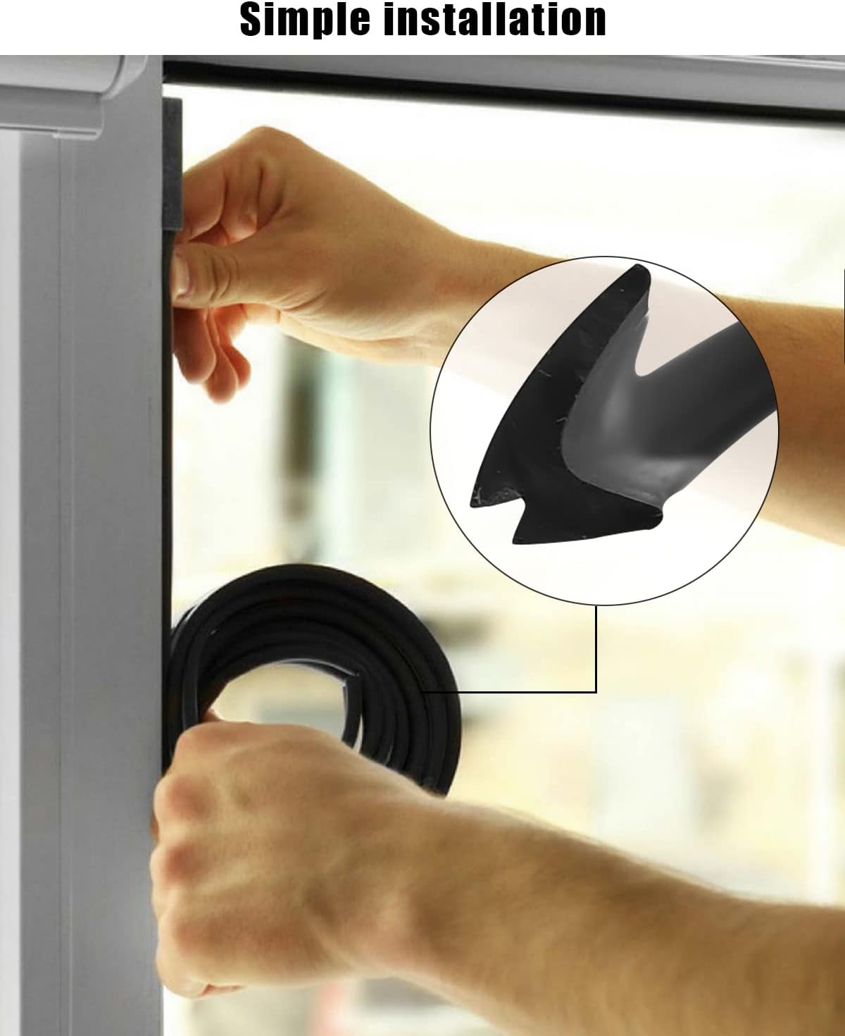 RV Window Rubber Seal Strip 1/2 x 1/4 inch Fit for Boats RV, Waterproof Weatherstrip Rubber Window Locking Gasket Seal Trim, 30Ft