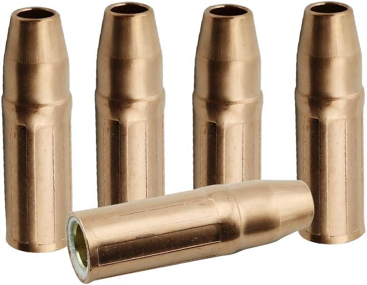 WeldingCity 5-pcs Gas Nozzles 23-50 1/2" for Lincoln 300-400 and Tweco Professional #3 MIG Welding Guns (Pack of 5 Nozzles)