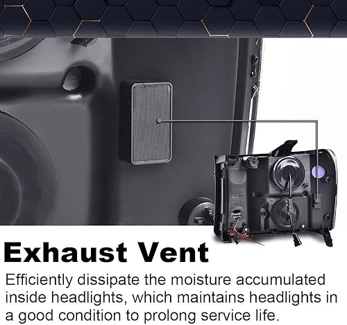 Vista 74 de PIT66 Conjunto de faros delanteros compatible con GMC Sierra 1500 2500HD 3500HD 3500HD 2007-2013, faros halógenos laterales del conductor