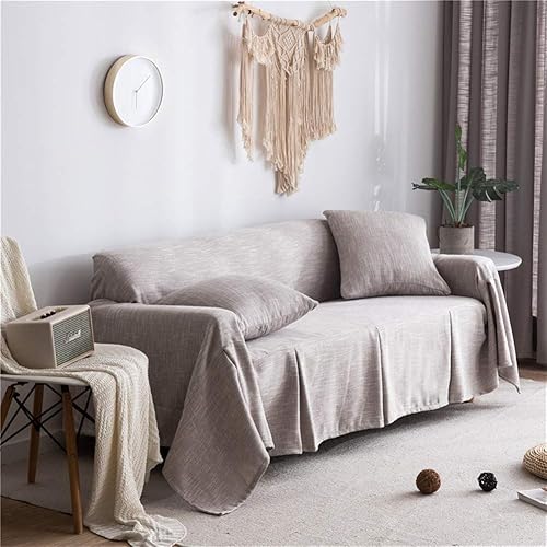 Miniatura 2 de Icegrey Funda de sofá de lino de algodón, funda para sofá, protector de muebles, color gris 78x78