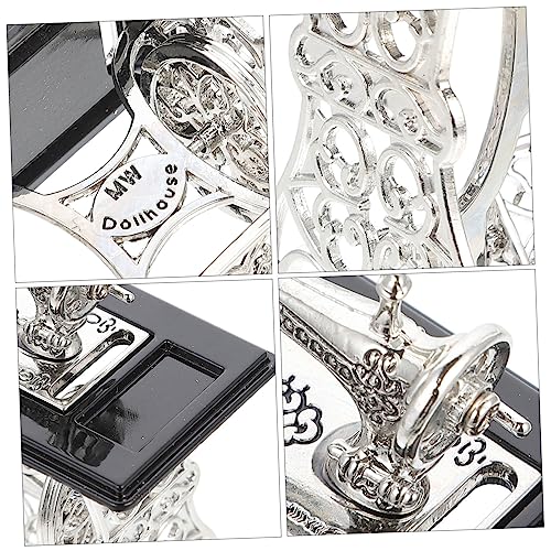 Operitacx 1Pc Mini Naaimachine Peuter Huishoudelijk Speelgoed Huishoudelijk Speelgoed Miniatuur Naaimachine Poppenhuis Voet Naaimachine Meubelmodellen Miniatuur Model Legering Modellering - Image 5