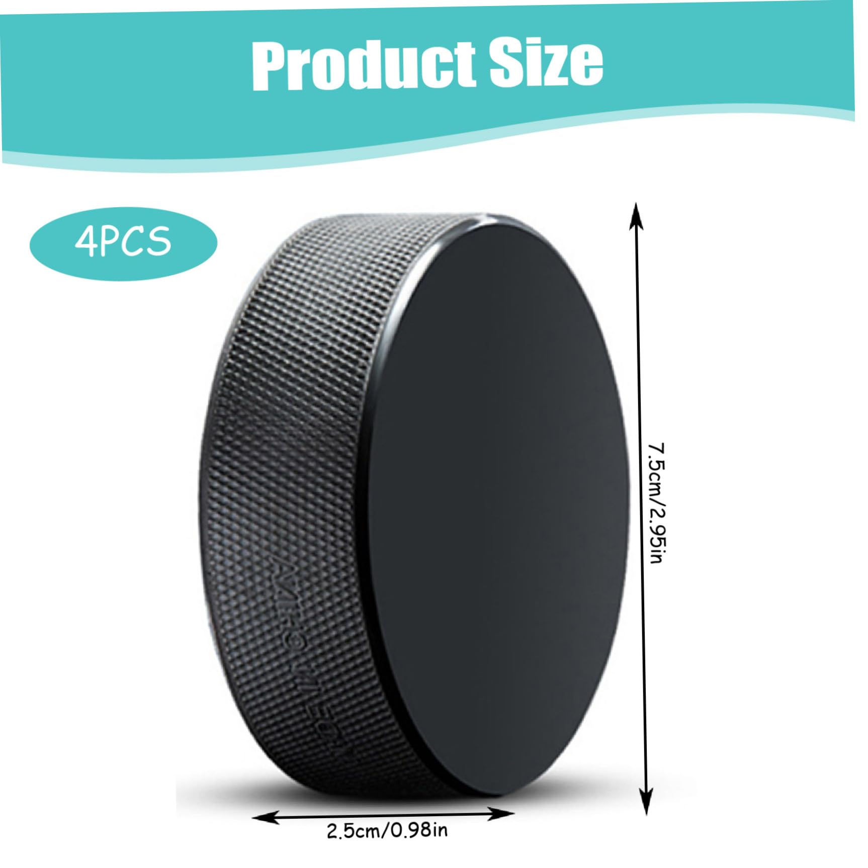 Rondelles de hockey sur glace en mousse 4 pièces Rondelles de hockey sur glace résistantes à l'usure Légères pour la pratique et l'entraînement classique Rondelle noire souple pour une utilisation