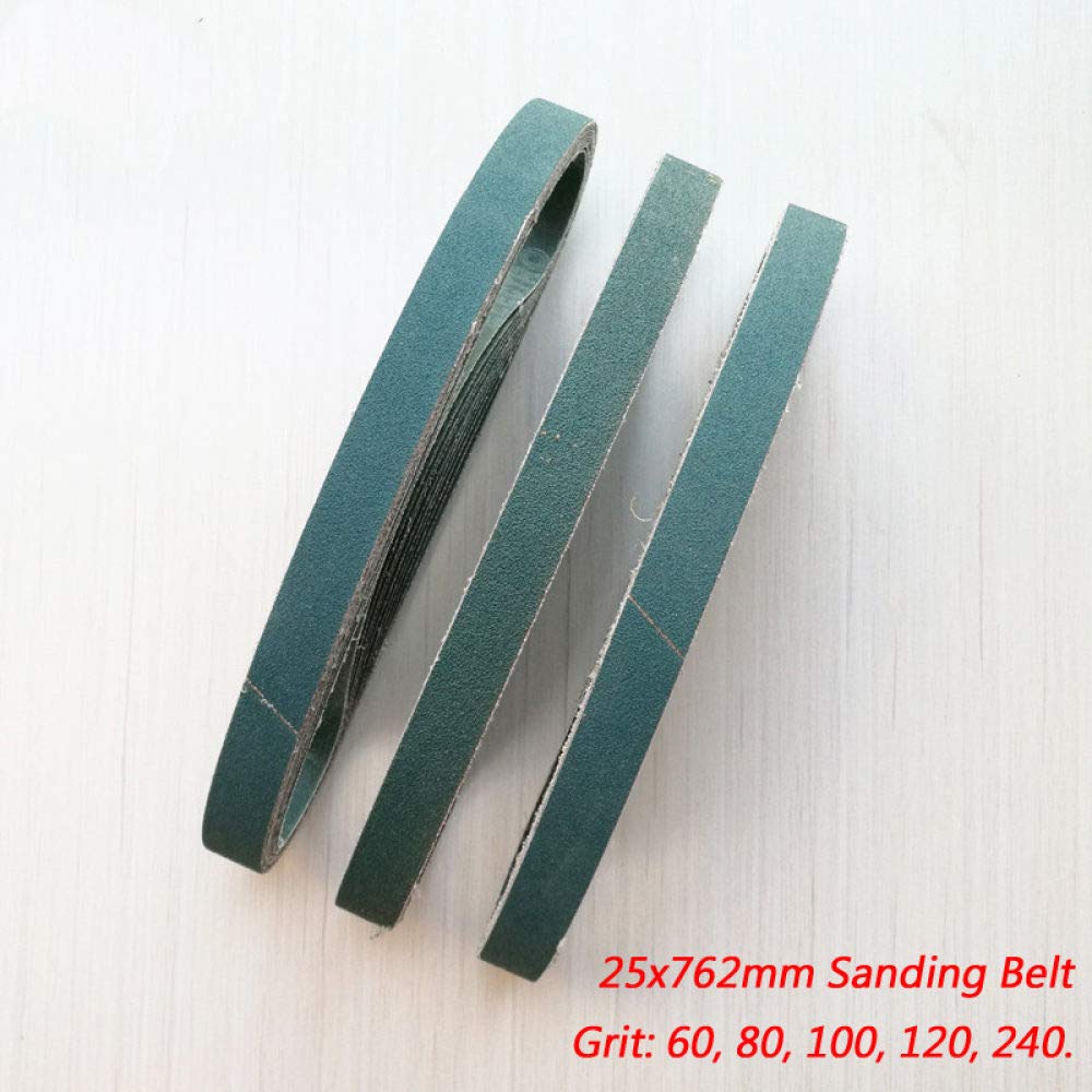 Schleifbänder, 5 Stück, 25 x 762 mm, geschmolzenes Zirkonoxid-Aluminiumoxid for Metall, Körnung 60–180(P60 80 100 120 180)