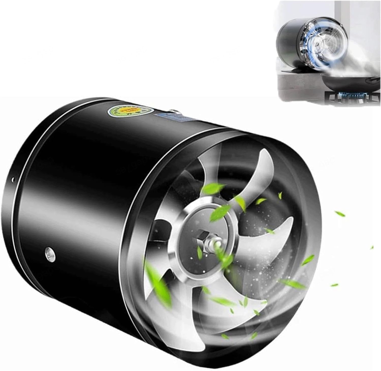 Multifunctional Powerful Mute Exhaust Fan,Exhaust Fan,Exhaust Ventilation Fan with Low Noise,Inline Duct Fan,for Basements, Bathrooms, Kitchens and Attics,Black-10inches