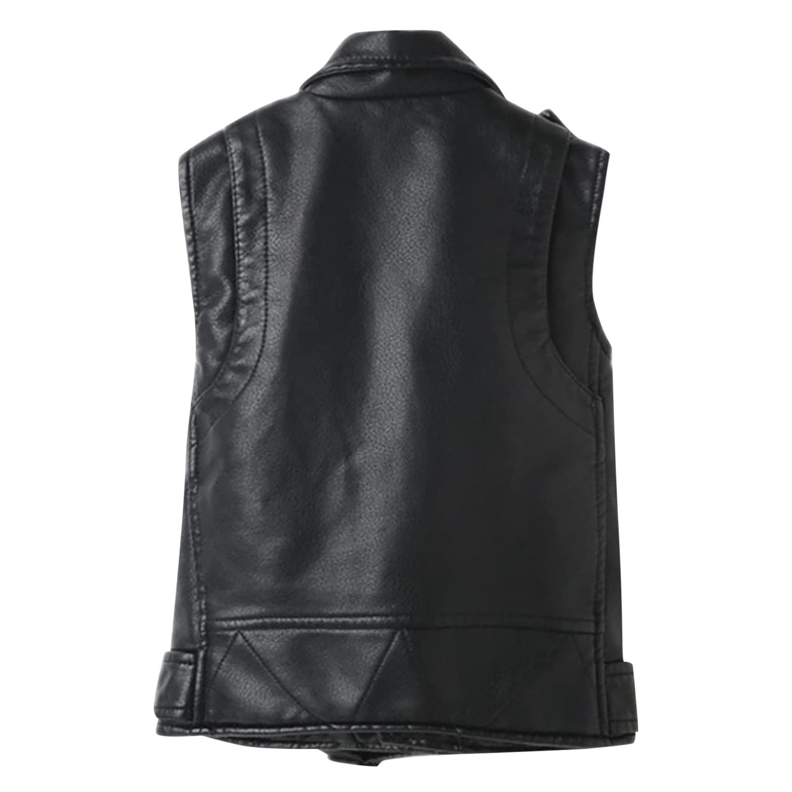Gilet di Pelle per Ragazzi e Ragazze Giacca di Pelle Classica Casual Gilet Cappotto Corto Senza Maniche Jacket Outwear,Giubbotto Neonata Antivento,Giacca Primaverile Bambina,Giacca a Vento Bambina