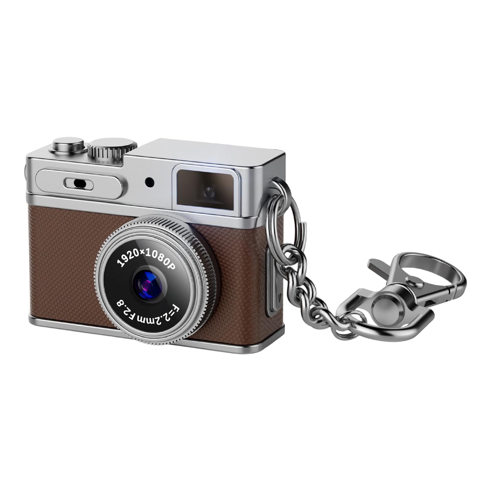 NVOQILIN Retro Tiny Camera Keychain 130 Degree Wide Angles 1080P Video Recorder with Keychain Clip for Students