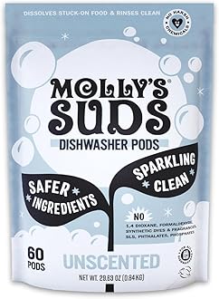 Dishwasher Pods | Clean Dishwasher Detergent, Cuts Grease & Rinses Clean (Residue-Free) for Sparkling Dishes | 60 Auto-Release Tabs (Unscented)