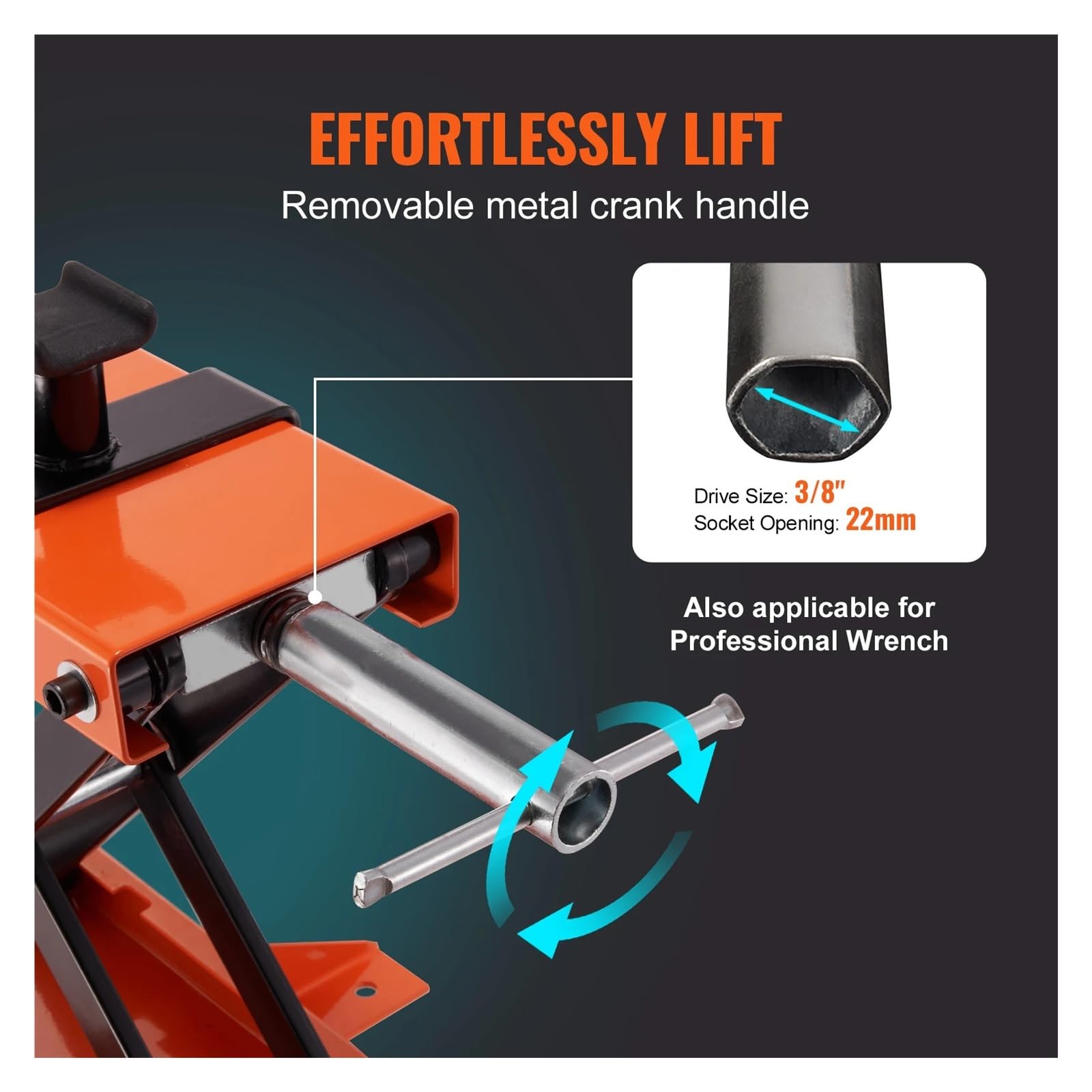 SucceBuy Motorcycle Lift 1100 LBS Scissor Jack With Safety Pin Steel Hoist Stand For Motorbike