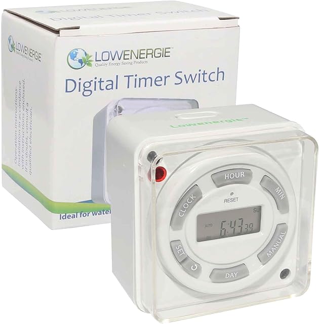 Lowenergie Digital Water Immersion Heater Timer, 7 Day programmable, (16A)