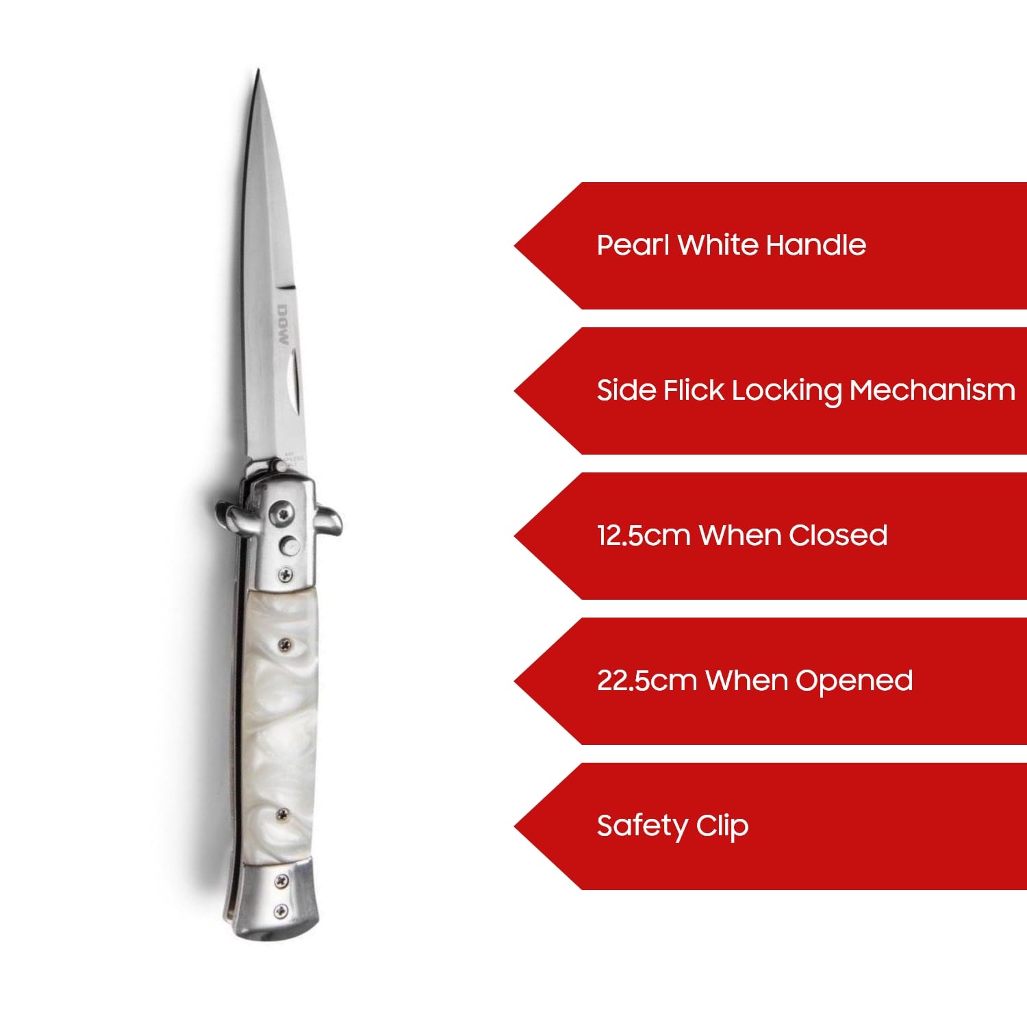 DOW Corcica Knife, Large Flick Knife, 420 Stainless Steel Blade