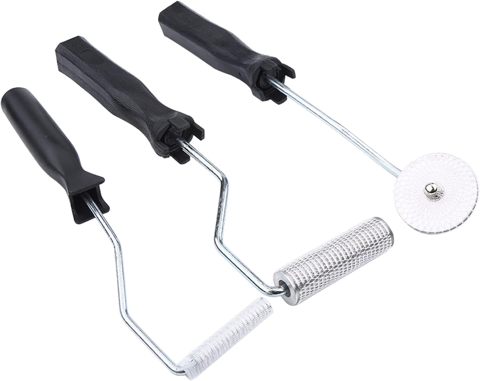 3Pcs Fiberglass Roller Tools Kit, Aluminum Alloy Bubble Roller Fiberglass Laminating Resin Kit, Comfortable Grip Fiberglass Bubble Paddle Tool Laminating Roller Kit for Repair