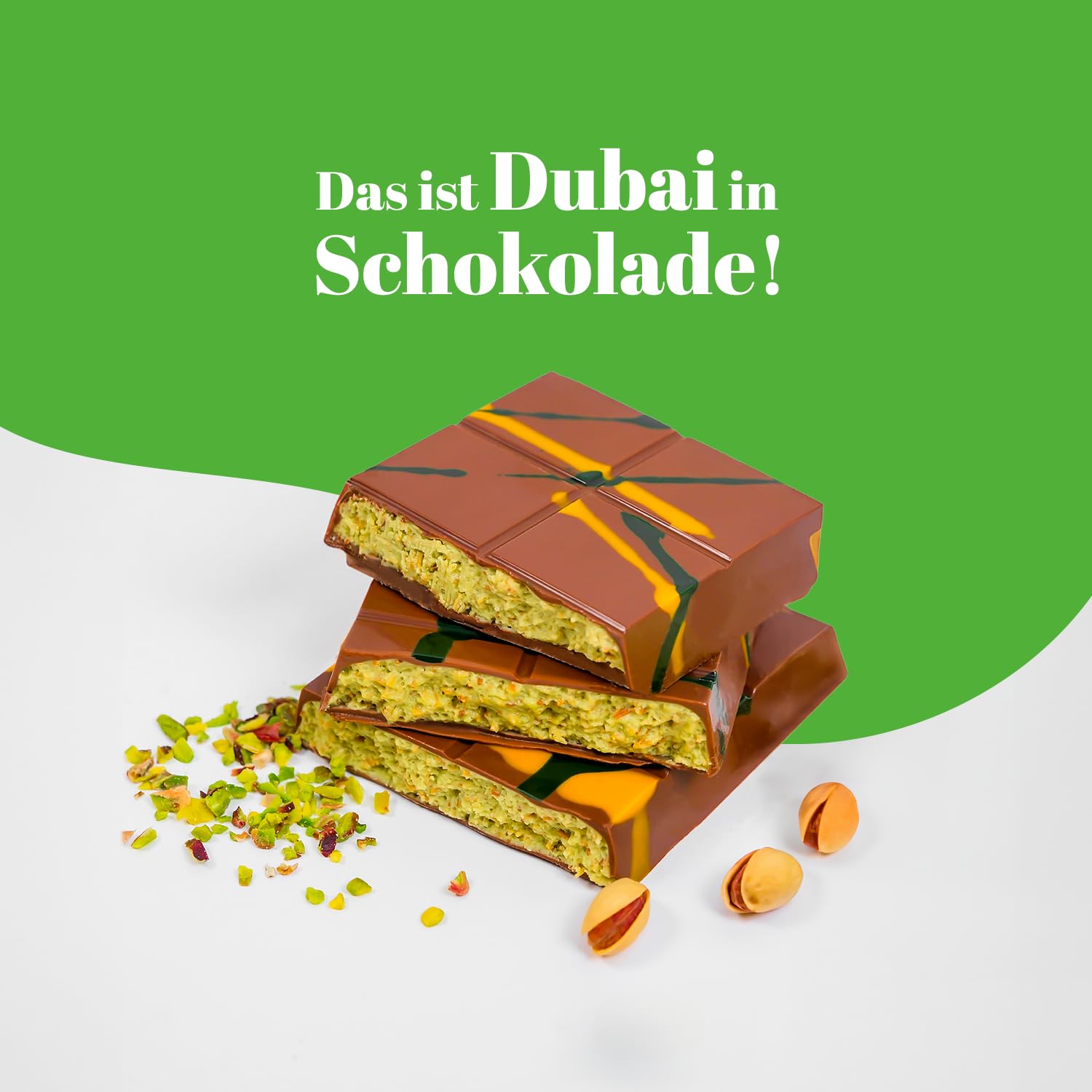 Dubai Chocolate pistacho 3 x 200 g – Chocolate Dubai con pistachos y kadayif, chocolate Dubai, chocolate Dubai, dulces, chocolate dubai, fuente de chocolate dulces originales
