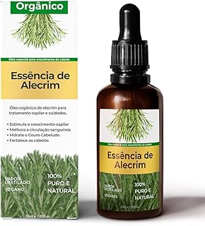 Óleo Capilar de Alecrim para Fortalecimento e Crescimento dos Cabelos - 100% Natural e Orgânico - Tratamento Capilar Intensivo com Propriedades Antioxidantes - 30ml