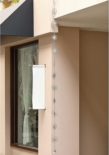 Miniatura 7 de Cadenas de lluvia con cara de sol, 2.6 m de longitud, cadenas de canalones de lluvia, reemplazo funcional y decorativo para bajantes de canalones,