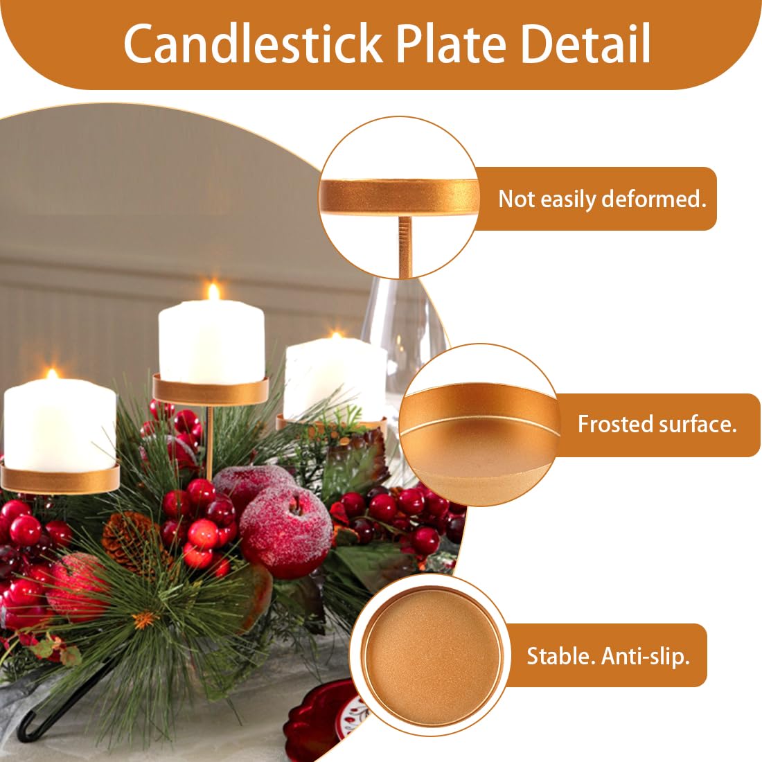 Lot De 4 Supports De Bougies En Métal Pour Couronne De L