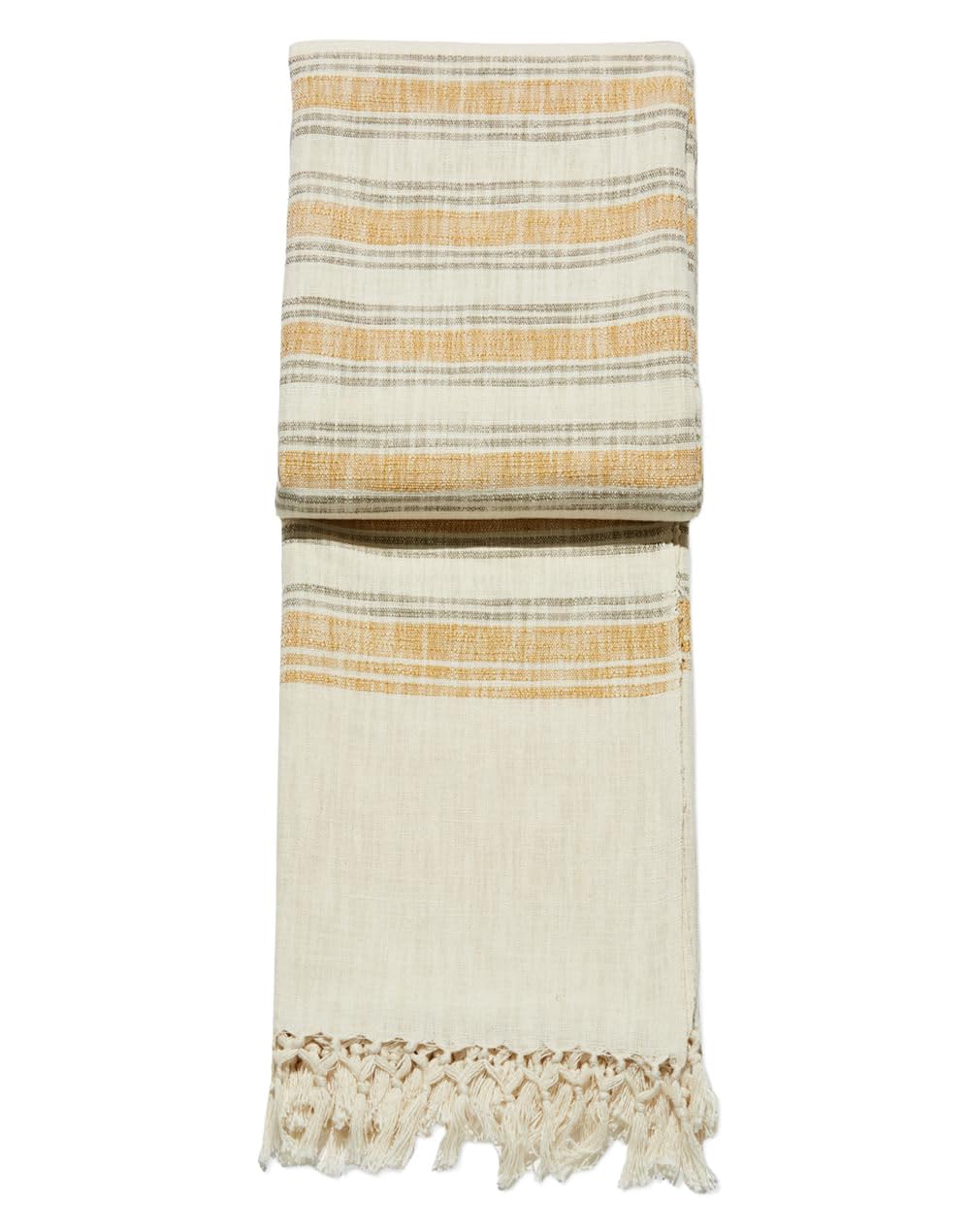 Fabindia Yellow Jaira Cotton Hand Woven Bed Cover-picture-28